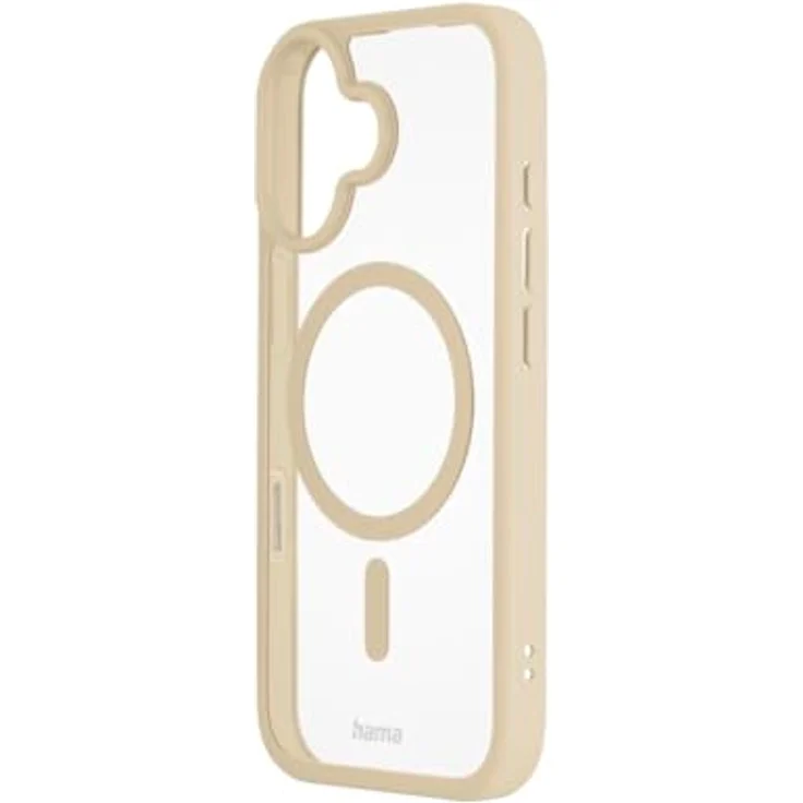 Hama Handyhülle für iPhone 17 und MagSafe, magnetisches Case mit Kantenschutz, Kameraschutz, Anti-Rutsch Oberfläche, geschützte Seitentasten, durchsichtig/beige – Bild 2