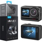 AKASO Action Cam 4K60FPS 48MP WiFi Unterwasserkamera mit SuperSmooth Stabilisierung, Touchscreen, 150° Weitwinkel, 60M Wasserdicht Kamera mit 8X Zoom, 16x Slo-mo, 2x1550mAh Akkus- Brave 8