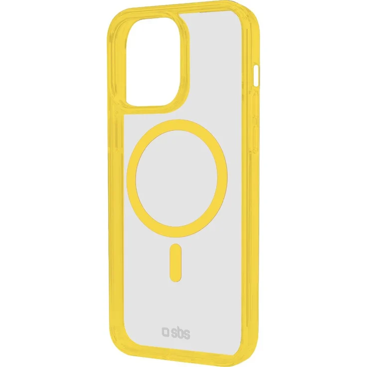 SBS Schutzhülle für Apple iPhone 16 Pro, Transparente Handyhülle in Gelb mit Magnetladefunktion