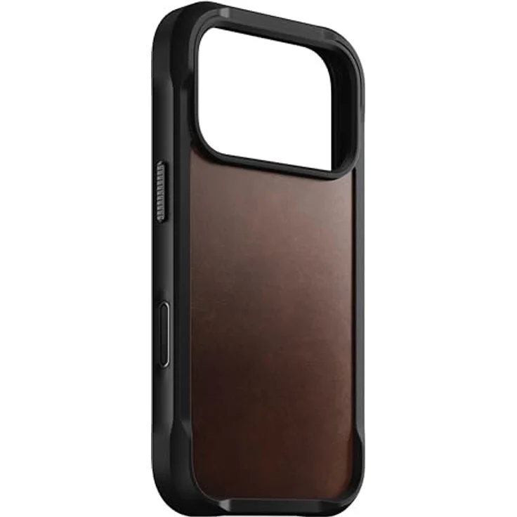 NOMAD Rugged Leather Case für iPhone 17 Pro, MagSafe-kompatible Schutzhülle aus Polycarbonat mit TPU-Bumper und matte PET-Rückseite, Rustic Brown Horween – Bild 4