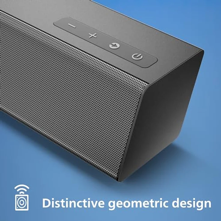Philips TAB5308/10 Soundbar 2.1 mit kabellosem Subwoofer | 140 W | 4,5" Woofer | 4 EQ-Modi | HDMI ARC | Audio In | Optischer Eingang | Kompakt | Fernbedienung | Wandhalterungen | Dunkelgrau – Bild 4