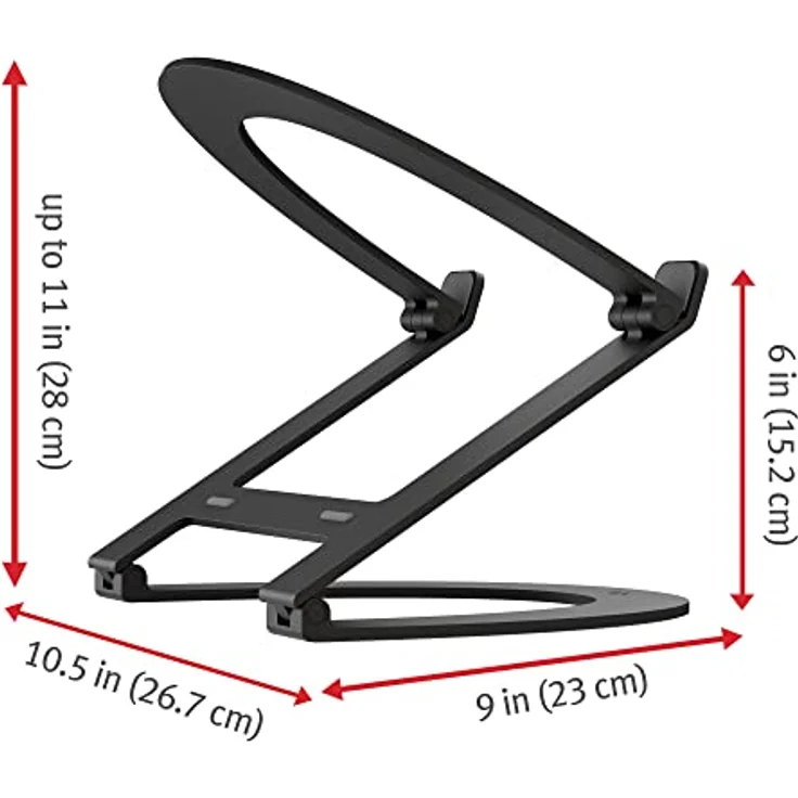 Twelve South Curve Flex | Ergonomischer höhen- und winkelverstellbarer Aluminium-Laptop-/MacBook-Ständer, passend für 10"-17", tragbar - inklusive Transporttasche, Mattschwarz, TS-2201 – Bild 4