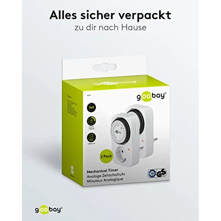 Goobay 2er Pack Zeitschaltuhr mechanischer Timer, 2) (Pack of 2) – Bild 8