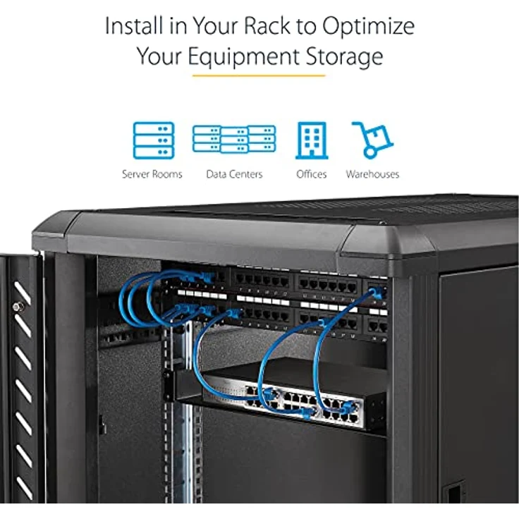 StarTech.com Server Rack Fachboden 1 HE, 25 cm Tief, Stahl – Bild 4
