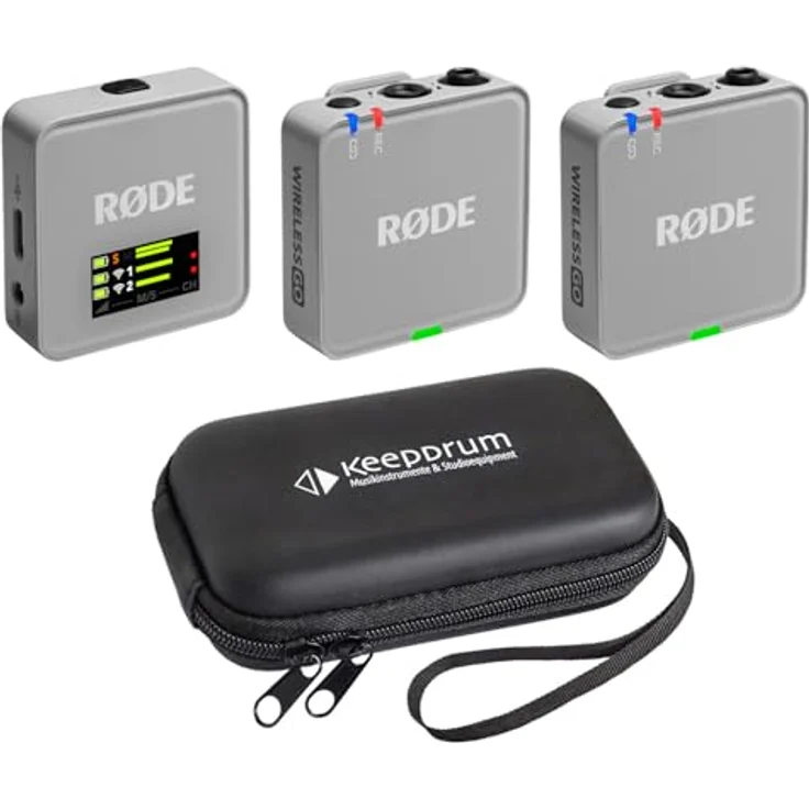 RØDE Wireless GO Gen 3, digitales 2-Kanal Funkmikrofonsystem in Stone Grau mit 32 GB Speicher und Softcase – Bild 1