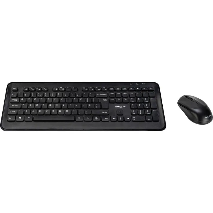 Targus AKM610UK Funk Tastatur-Maus-Set, QWERTY, Schwarz, kabelloses Design mit 1600 DPI optischem Sensor