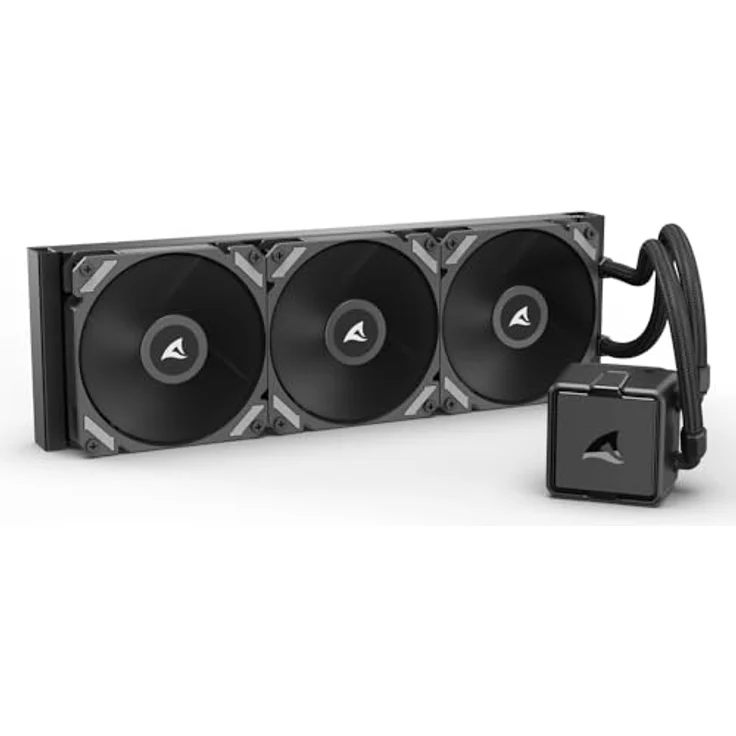 Sharkoon S40 AIO Black, Wasserkühlung mit 360-mm-Radiator, 3x 120-mm-PWM-Lüftern, kompatibel mit LGA 1700/1851 und AM4/AM5 – Bild 2