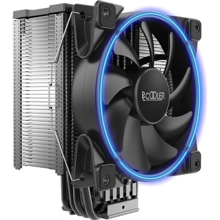 Pccooler GI-X6B-V2 Corona, CPU Kühler mit blau beleuchtetem Lüfter, kompatibel mit Intel und AMD Sockeln, TDP 160 W