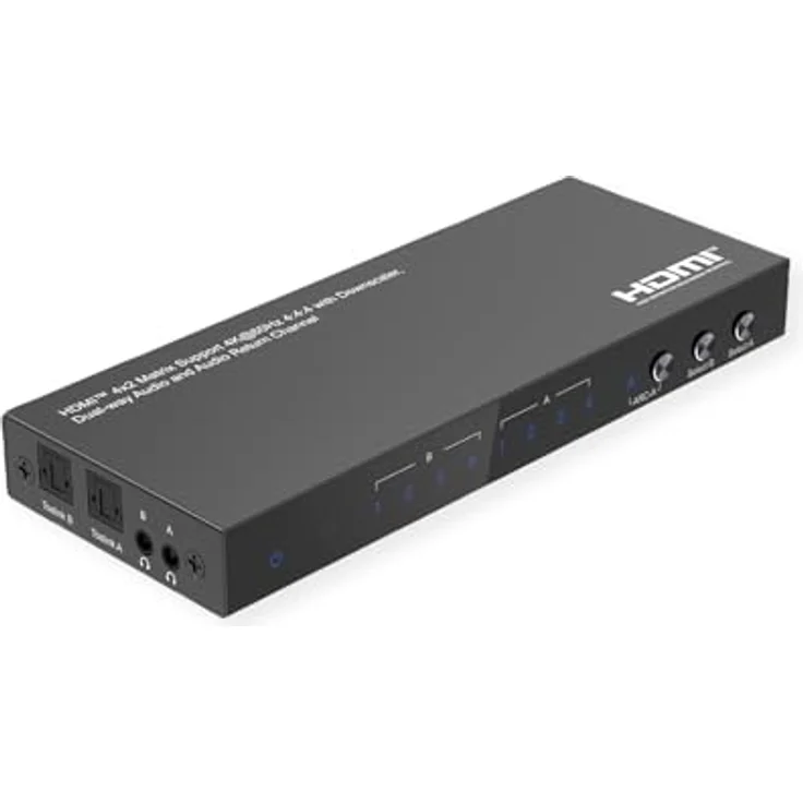 VALUE 4K HDMI Matrix Switch, 4 x 2, mit Fernbedienung, EDID-Kontrollfunktion, max. 3840 x 2160 @60Hz – Bild 2