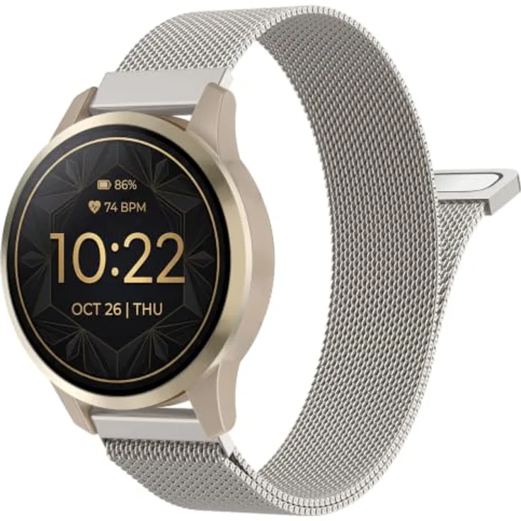 Astorgos 22mm Metall Armband für Garmin Fenix 8 47mm, atmungsaktives Edelstahl-Mesh mit magnetischem Schnallendesign, wasserfest und anpassbar für Handgelenke von 5,5" bis 8,6"
