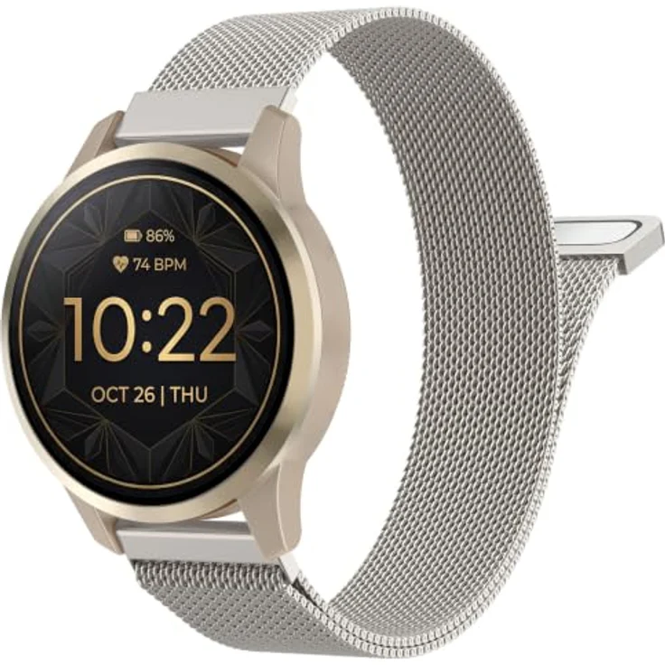 Astorgos 22mm Metall Armband für Garmin Fenix 8 47mm, atmungsaktives Edelstahl-Mesh mit magnetischem Schnallendesign, wasserfest und anpassbar für Handgelenke von 5,5" bis 8,6" – Bild 1