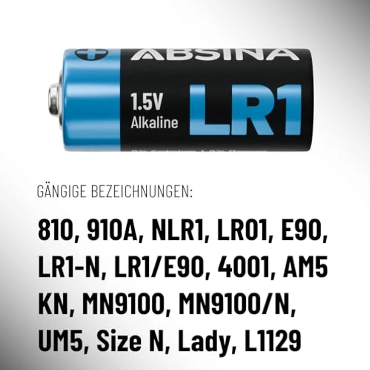 ABSINA ABSINA LR1 Alkaline 1.5V 16er Pack Batterie, hohe Kapazität & Temperaturbeständigkeit – Bild 4