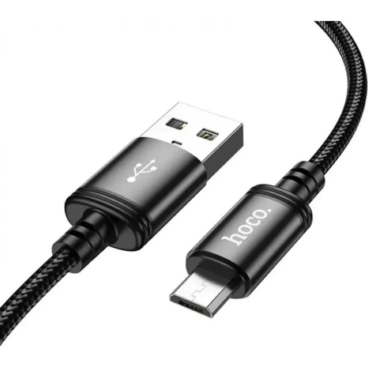 Hoco Ladekabel USB Typ A auf Micro USB, 2,4A Datenkabel, Schwarz, 3m