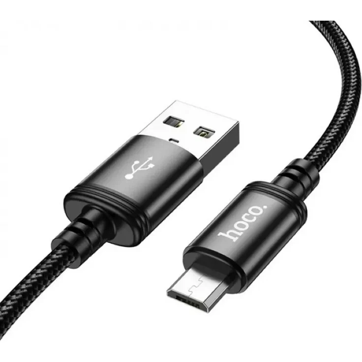 Hoco Ladekabel USB Typ A auf Micro USB, 2,4A Datenkabel, Schwarz, 3m
