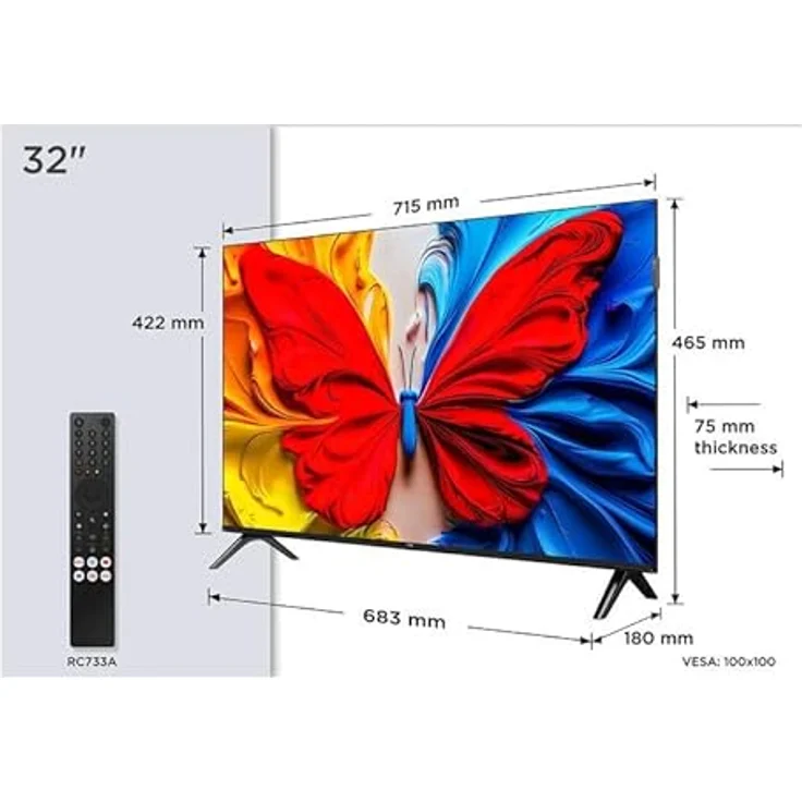 TCL 32S59K QLED 32'' Full HD Android TV mit Dolby Digital Plus und DVB-T2, Metallic – Bild 2
