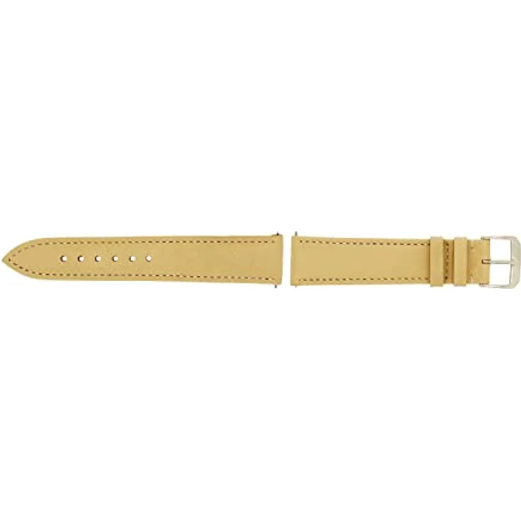 SELVA Uhrenarmband 16 mm, Leder, sandfarben mit silberner Schließe, für Smartwatches, Made in Germany – Bild 2