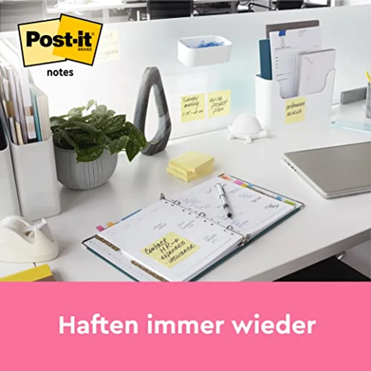 Post-it Notes Haftnotizblock 102x76mm, gelb, 12 Blöcke a 100 Blatt, rückstandsfrei ablösbar – Bild 5