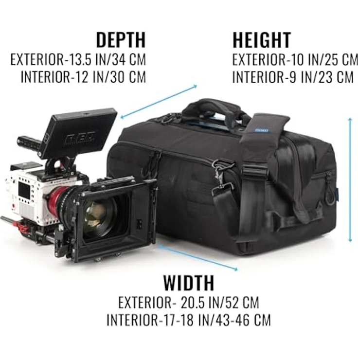 Tenba Cineluxe v2 Umhängetasche 16, Kameratasche für DSLR und spiegellose Kameras bis 14,5", schwarz, mit schneller Öffnung und Bluetooth-Tracker-Tasche – Bild 2