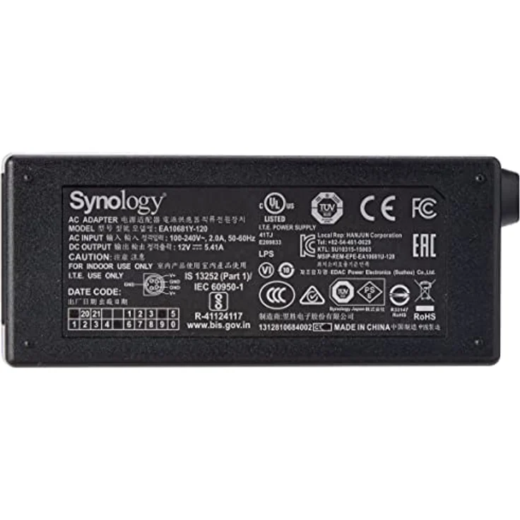 Synology Adapter 65W_2 Netzteil & Wechselrichter innen 65 W schwarz – (Innenraum, 65 W, Server, DS713+, DS215+, DS712+, DS715, DS716+, DS214+, DS716+II, schwarz, 113 mm) – Bild 4