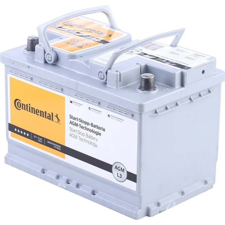 Continental Starterbatterie Start-Stop 12V 70Ah 720A/EN L3, AGM-Batterie für Fahrzeuge mit Start-Stopp-Funktion