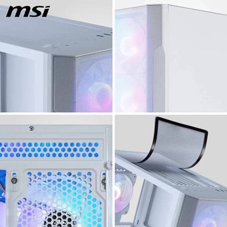 MSI MAG FORGE M100R, Micro ATX PC-Gehäuse in Weiß mit gehärtetem Glas und RGB-Beleuchtung – Bild 2