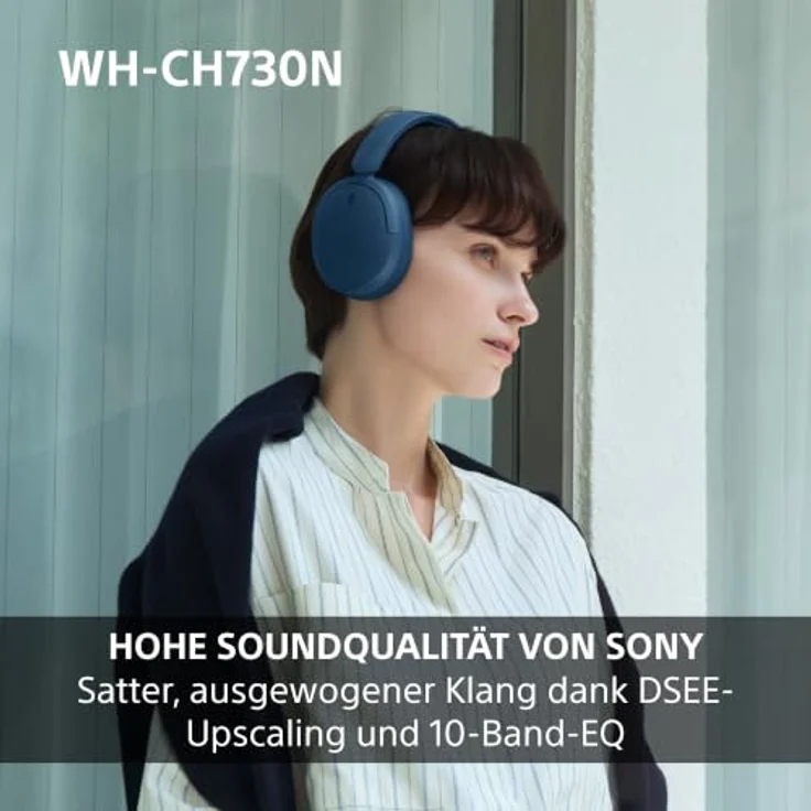 Sony WH-CH730N, Kabellose Kopfhörer mit Geräuschunterdrückung, Blau – Bild 4