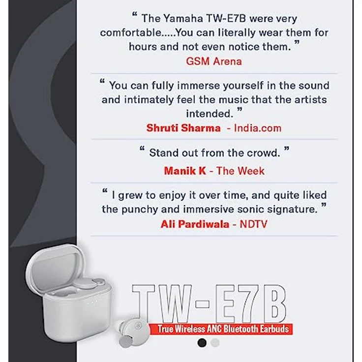 Yamaha TW-E7B True Wireless Ohrhörer – Mit Advanced ANC und Listening Optimizer – In Weiß – Bild 8