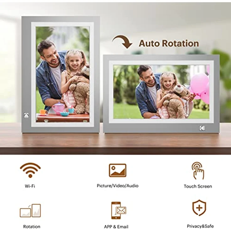 KODAK Digitaler WLAN-Bilderrahmen KPF-11.6, 29,5 cm (11,6 Zoll) HD-Touchscreen, 1366 x 768, 32 GB Speicher, App-Funktion für Foto- und Video-Sharing – Bild 3