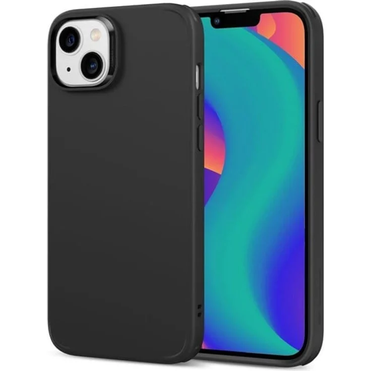 ESR Classic Hybrid HaloLock, iPhone 14 Plus Hülle mit transparentem Polycarbonat und stoßdämpfendem Softrahmen, Schwarz