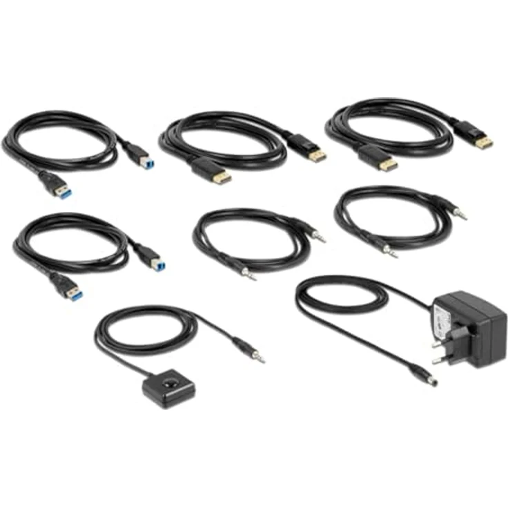 Delock KVM Switch, KVM Switch für 2 Computer mit DisplayPort-Ausgang, Schwarz, USB 2.0 und 5 Gbps Anschlüsse, MST Unterstützung – Bild 3