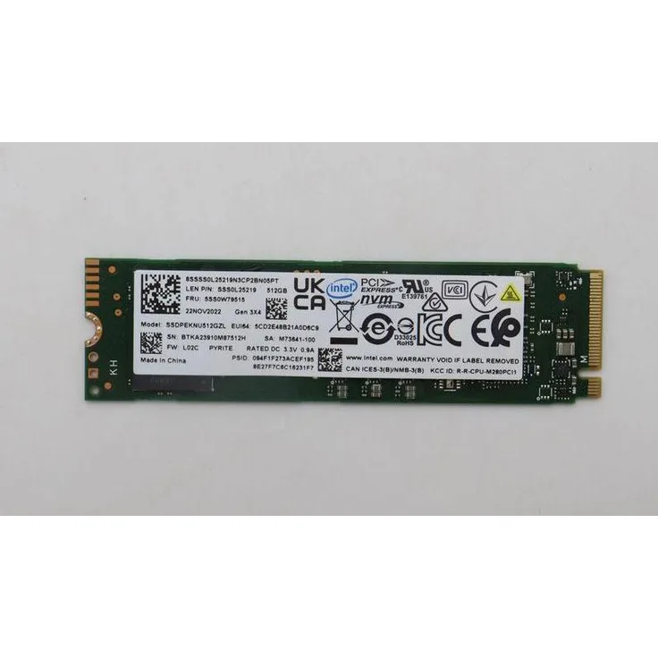 Lenovo 512GB M.2 PCIe 3.0 x4, SSD Festplatte für hohe Datenübertragungsraten, 512 GB