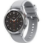 Samsung Galaxy Watch4 Classic, Runde Bluetooth Smartwatch, Wear OS, drehbare Lünette, Fitnessuhr, Fitness-Tracker, 46 mm, Silver (Deutche Version) [EU Version]