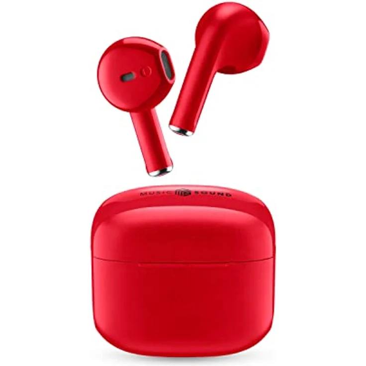 Music Sound | Swag - Kabelloses Kapsel-Headset - Wiedergabezeit bis 20 Stunden - Bluetooth - Rot – Bild 1
