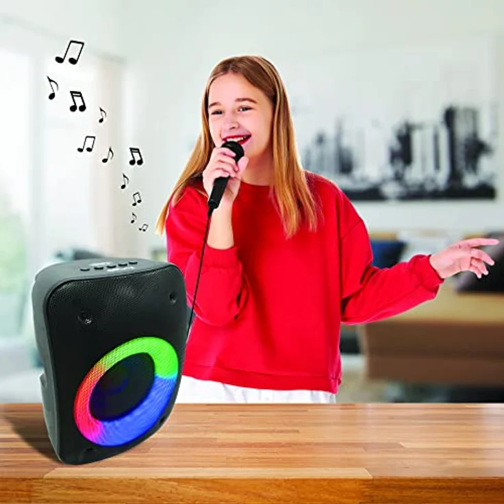 Lexibook iParty Stereo-Bluetooth-Lautsprecher mit mehrfarbigem Lichteffekt, 3 Stunden Akkulaufzeit, Bluetooth 5.0 – Bild 7