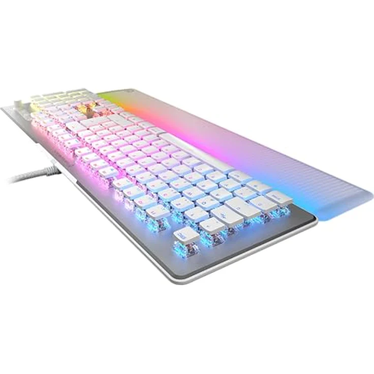 Turtle Beach Vulcan II Max - Optisch-mechanische PC-Tastatur, RGB-Beleuchtung, Handballenauflage, lineare Titan II-Schalter, Aluminiumplatte, Weiß – Bild 2