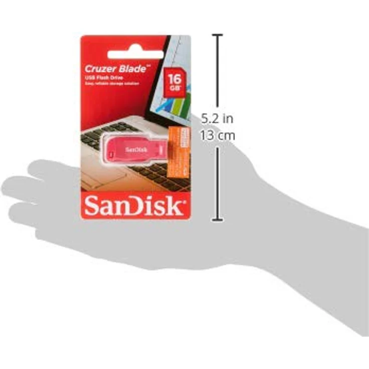 SanDisk SDCZ50C-016G-B35PE Cruzer Blade USB 16GB electric rosa – Bild 3