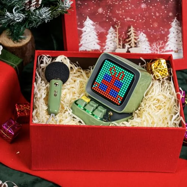 Divoom DitooMic, Bluetooth Lautsprecher mit 8 Stunden Akkubetrieb und Mini-Wireless-Mikrofon, Grün – Bild 9