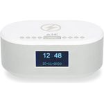 AIC Radiowecker DAB mit Ladefunktion Bluetooth QI Funktion USB Dual Alarm 18DAB Weiss, Wecker mit kabellosem Laden und kristallklarem DAB/DAB+ Radio
