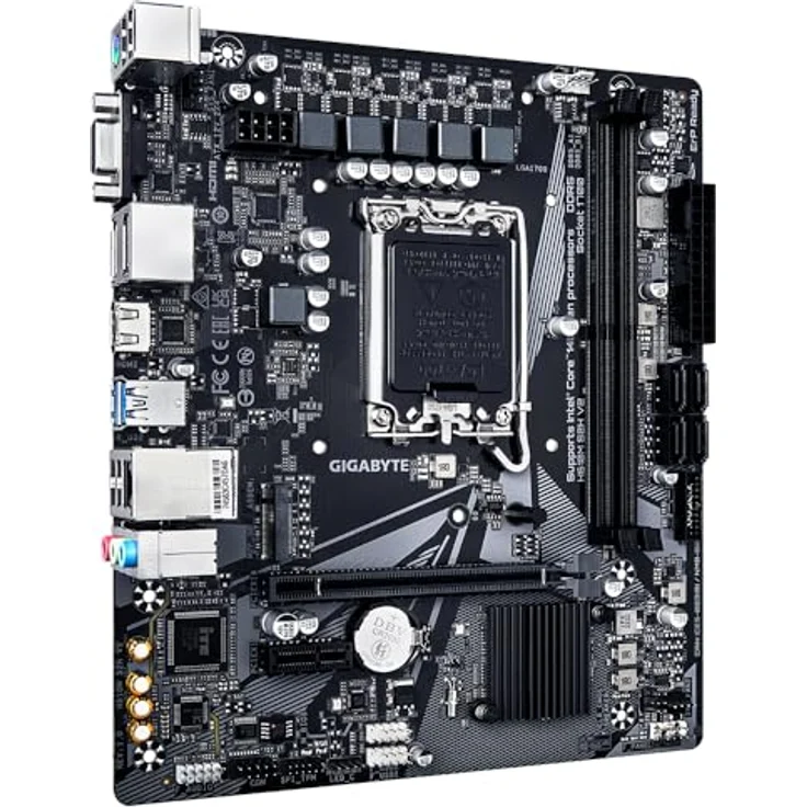Gigabyte H610M S2H V2 Motherboard - Unterstützt Intel Core 14th CPUs, 4+1+1 Hybrid Phasen Digital VRM, bis zu 5600MHz DDR5, 1xPCIe 3.0 M.2, GbE LAN, USB 3.2 Gen 1 – Bild 3