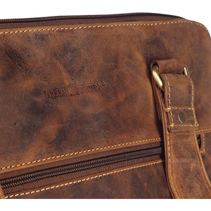 Greenburry Vintage Aktentasche aus Leder, 37 cm mit Laptopfach, braun – Bild 6