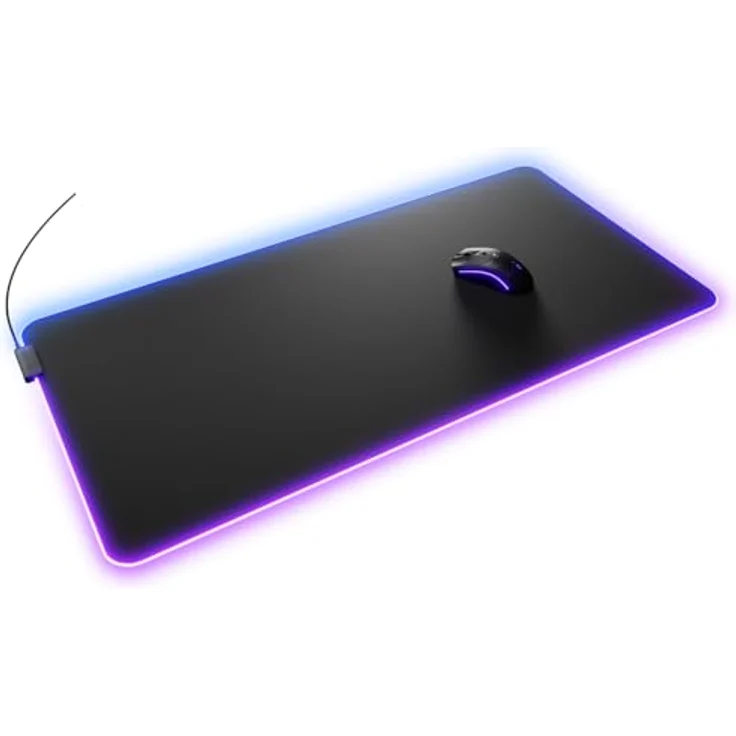 Glorious Mouse Pad 2 GLED XXL, RGB Gaming-Mauspad mit InfiniGlow Randbeleuchtung, Schwarz – Bild 1