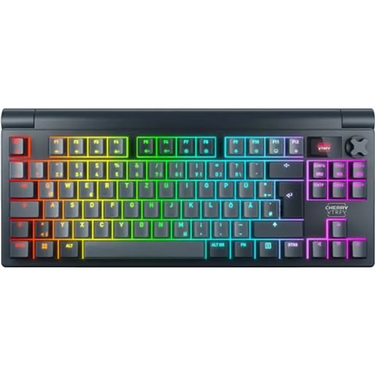 CHERRY XTRFY MX 8.3 TKL Wireless, Mechanische Gaming-Tastatur mit Hot Swappable MX2A RED Switches, Deutsches Layout (QWERTZ), Starfall Grey, Triple-Mode-Connection, 4000 Hz Polling Rate