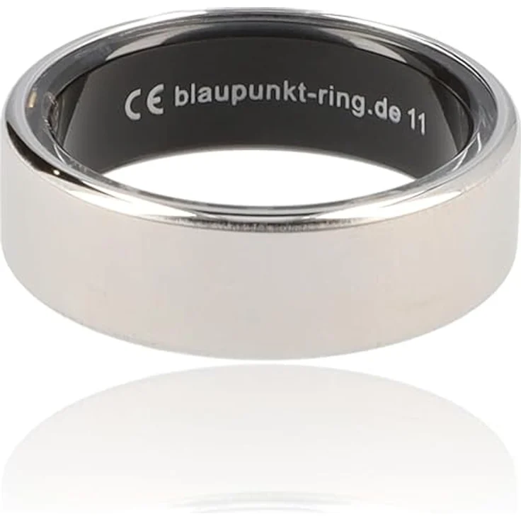 Blaupunkt Smart Ring PRO, Titan Fitness- und Gesundheitsring mit IP68, Schlaf- und Pulsüberwachung, SpO2, für Android und iOS, Silber, Größe 13 – Bild 1