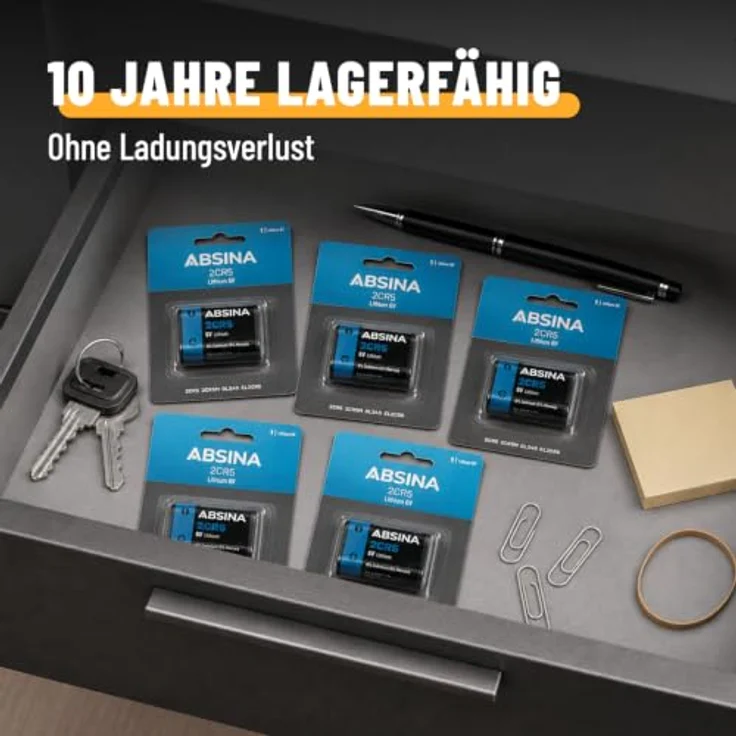 ABSINA 2x 2CR5 Batterien 6V Lithium, langlebig & temperaturfest von -40°C bis +60°, ideal für Kamera und Blitzgeräte – Bild 4