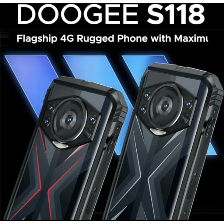 DOOGEE S118 (2024) 4G Smartphone, Helio G99 Octa Core 20GB + 512GB, 10800mAh Akku / 33W, 50MP Kamera, Android 14, 6.58 Zoll, Fingerabdruck, Rot – Bild 2