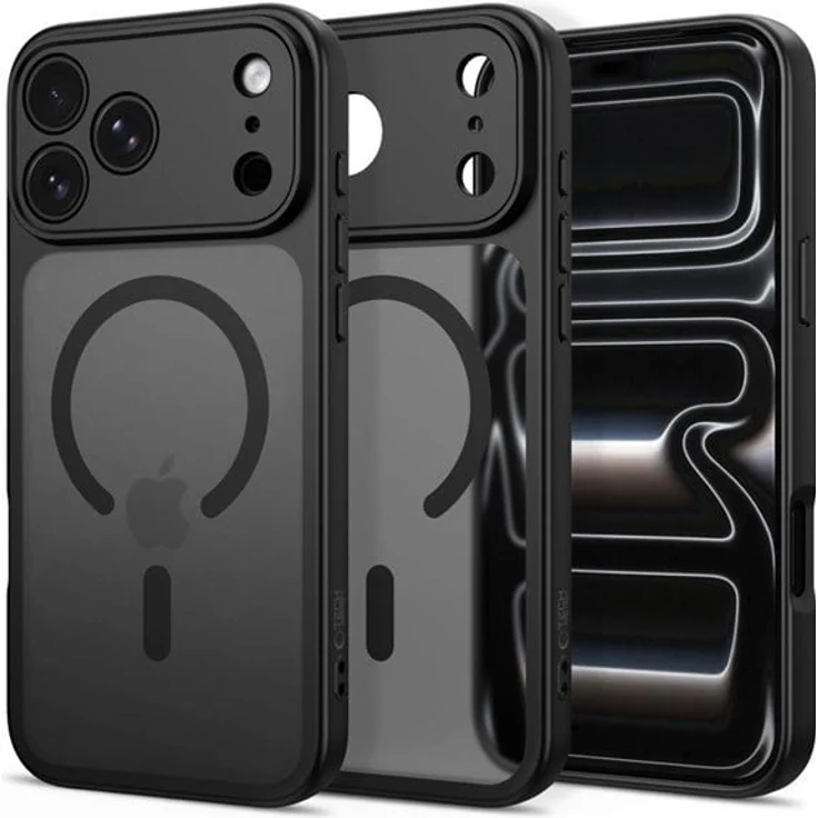 Tech-Protect BasicMag MagSafe Case für iPhone 17 Pro / 18 Pro - Zweilagiger TPU- und Polycarbonat-Schutz, matte schwarze Oberfläche