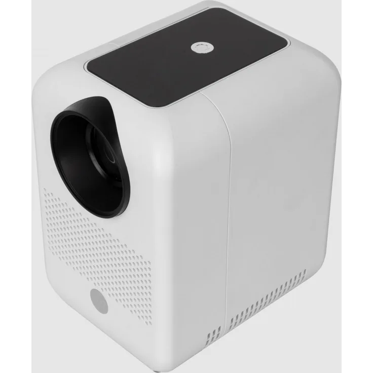 HP CC180W Set, Beamer mit Leinwand (84 Zoll), native HD-Auflösung, 200 Lumen, motorisierte Fokussierung, weiß