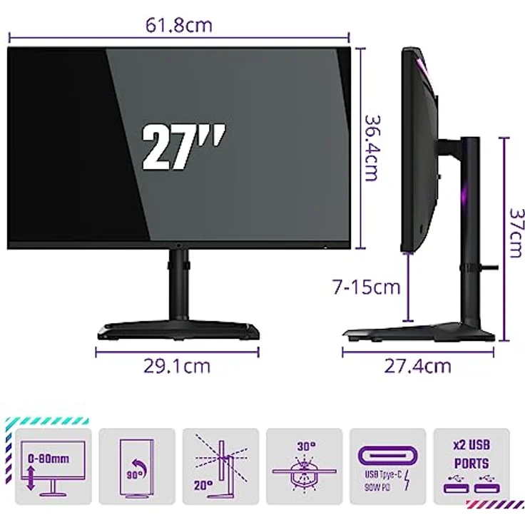 Cooler Master Gaming Tempest GP27Q 68,6 cm (27 Zoll) 2560 x 1440 Pixel Wide Quad HD LED Schwarz – Bild 3