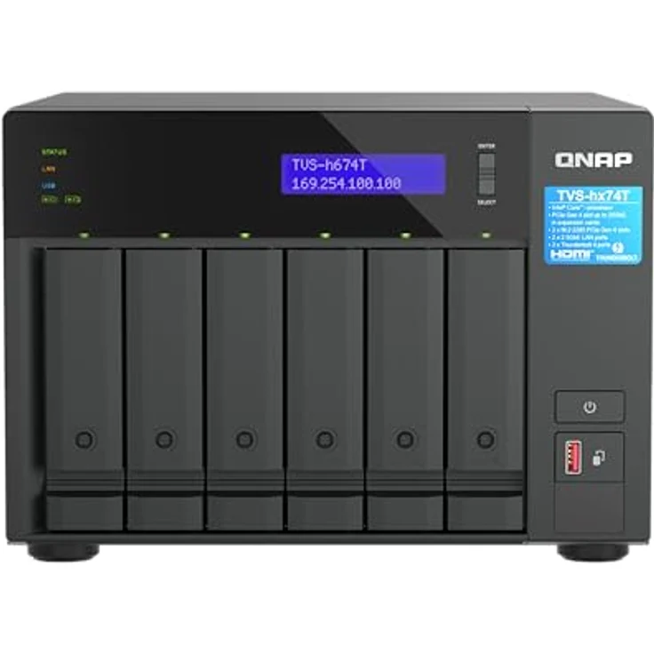 QNAP TVS-H674T-I5-32G (0 TB), NAS, Schwarz – Bild 1