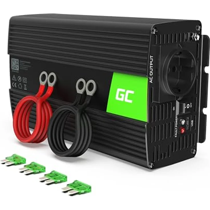 Green Cell PC-Netzteil, Wechselrichter 12 V - 1000 Watt, Schwarz – Bild 1